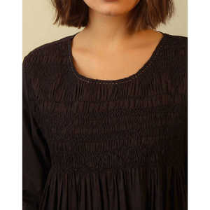 Vestido de Algodón TANISI Bordado Negro, Estilo Casual Elegante para el Día, Transpirable, Largo hasta la Rodilla, Opciones de Tallas Grandes XS-6XL, con Cierre - Product Image 1