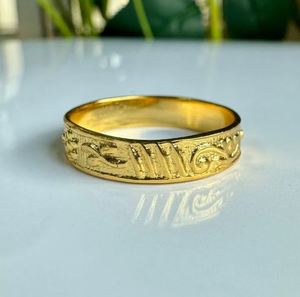 Anillo de Compromiso y Matrimonio de Plata de Ley Chapado en Oro de 18K con Diseño Floral Vintage de Alta Calidad para Mujer, Estilo Bohemio - Product Image 1