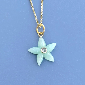 สร้อยคอจี้หินอะเมโซไนต์รูปปลาดาวแกะสลักด้วยมือ ดีไซน์ทันสมัย ชุบทอง 18k พร้อมสายเคเบิล สำหรับผู้หญิง - Product Image 2