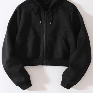 Women's Eco-friendly Nonwoven Hooded Winter <b>Clothing</b> Comfortable Customized Wholesale Sportswear Oversized Zipper Plain Print - Product Image 2