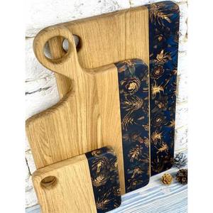 Meilleure qualité couleur personnalisée rectangulaire grande résine époxy multifonctionnelle bois d'olivier planche à découper de service Inde - Product Image 3
