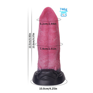 Dildo à ventouse en silicone, plug anal multi-styles, langue de loup réaliste, jouet pour adultes - Product Image 3