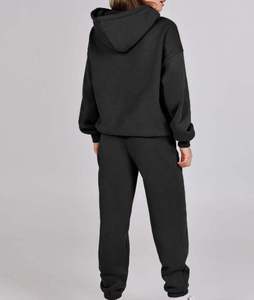 Conjunto Deportivo de Algodón de Alta Calidad Personalizado, con Media Cremallera, Talla Grande, Transpirable, Corto, para Mujer, Jacquard, Lavado Ácido, para Correr - Product Image 2