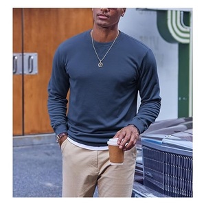 Nouvelle Collection Élégant Manches Longues Col Rond Épaule Pente Couleur Unie Confortable Plus Size Hommes Sweat Du Bangladesh - Product Image 6