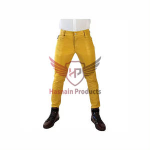 Pantalones de cuero genuino con logotipo personalizado Premium para hombre, estilo informal de alta calidad, venta al por mayor, ¡el mejor precio garantizado! - Product Image 1