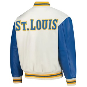 Veste Letterman à la mode pour adultes Veste de baseball en laine et cuir PU brodée sur mesure (OEM/ODM accepté) - Product Image 4