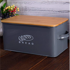 Boîte à pain fermée en métal noir nervuré avec serrure à crochet pour pain à biscuits Meilleur pour les décorations de cuisine disponible en gros de l'Inde - Product Image 3