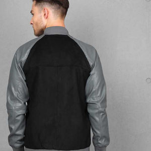 เสื้อแจ็คเก็ตเบสบอลแบบมีฮู้ด แขนเสื้อผ้าฝ้าย/ไนลอนทอคุณภาพสูง สไตล์ Letterman Varsity สำหรับผู้ชาย กันน้ำ กันลม - Product Image 4