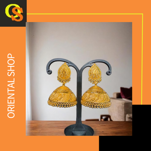 Acheter Ensemble de boucles d'oreilles de luxe conçu 22CT plaqué or Jhumka Style boucles d'oreilles bijoux pour femmes porter par les exportateurs - Product Image 3