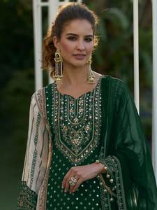 Plazzo dupatta ลายพิมพ์ดิจิตอลงานปักแฟนซีทางการแบบดั้งเดิมเทรนด์ใหม่ล่าสุด - Product Image 2