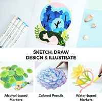 Ohuhu-Grand bloc-notes double face pour carnet de croquis d'art-9 "x 12"-Grand format de papier-90LB/150GSM-60 feuilles/120 pages