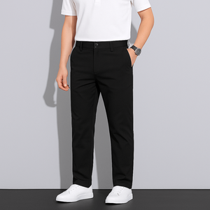 Pantalones de Seda Color Caqui Claro para Hombre, Corte Recto y Ajustado, Talla 28, Marca Old Money KRAAEVV LLC - Product Image 1