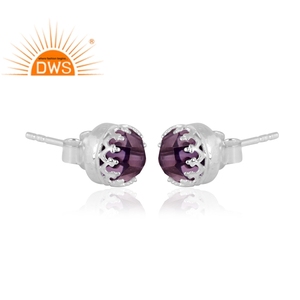 Nouvel arrivage de boucles d'oreilles en argent sterling fin avec améthyste naturelle, bijoux personnalisés pour femmes, cadeau pour elle - Product Image 2