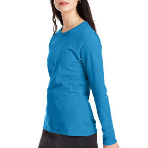 Ropa de mujer al por mayor de verano, camiseta de manga larga personalizada con cuello redondo, camisetas de talla grande para mujer - Product Image 4