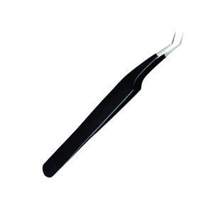 Pinzas de pestañas de alta calidad para mujeres Pinzas profesionales de acero inoxidable en negro Instrumentos de belleza Pinzas de pestañas - Product Image 2