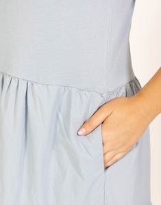 Robes d'été décontractées pour femmes, taille plus, bleu ciel, double épaisseur, vêtements pour femmes, robes midi pour femmes - Product Image 4