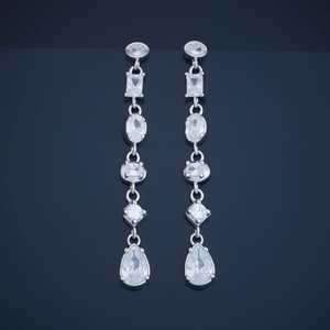 92.5 <b>Silver</b> <b>Drop</b> <b>Earrings</b> with Turquoise Emerald Ruby Diamond Pearl Tassel Pendant Design for Wedding Party 181005 Collection - Product Image 1