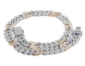 Collier élégant pour homme, style hip-hop, en argent sterling 925 avec diamant de laboratoire, design chaîne cubaine, bijoux chic - Product Image 1