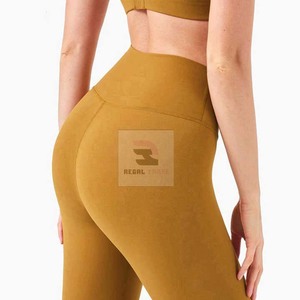 Leggings de fitness en spandex confortable taille haute pour femmes pantalons de yoga tricotés respirants caractéristiques de pantalons de yoga tissés - Product Image 6