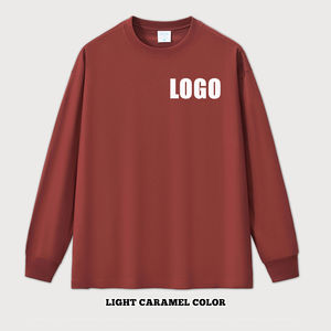 Camisetas básicas de manga larga de algodón en blanco, camisetas OEM de tela personalizada, camisetas de cuello redondo de manga completa con bloque de Color sólido para hombre - Product Image 6