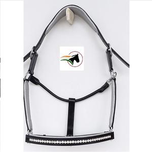 Qualité supérieure argent paillettes PAD cheval licou cristaux clairs selle anglaise cuir de haute qualité fabriqué de qualité supérieure - Product Image 3