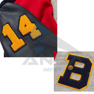 Wholesale Men's Canvas <b>Baseball</b> <b>Bomber</b> <b>Jacket</b> Patchwork Streetwear Coats with Stand Collar and Pocket Lettermen College Style - Product Image 4