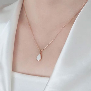 Collier pendentif vintage en opale éthiopienne blanche pour fiançailles, mariage, fête, fait à la main, 10 à 15 mm, forme poire, serti en laiton, IGI - Product Image 3