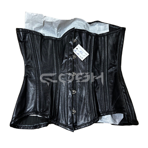 Corset fétiche en cuir noir de haute qualité pour femme, avec baleines en acier, style bustier sous-poitrine - Fournisseur - Product Image 3