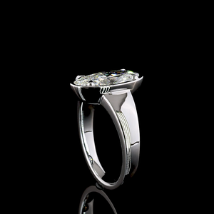 Anillo de Compromiso Solitario Ovalado de 2.12 Ct en Oro Blanco de 14K con Diamante Cultivado en Laboratorio, Joyería Nupcial Hecha a Mano - Product Image 1