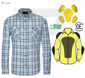 Mens Protective <b>Padded</b> <b>Shirt</b> Vintage Flannel <b>Shirt</b> Workwear Armored Riding Jacket Durable Safety Utility Top - Product Image 1