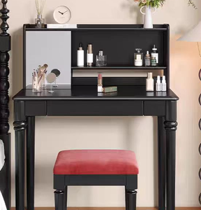 Modern standing makeup vanity Solid wood makeup desk Multi-purpose bedroom furniture Modern standing vanity <b>table</b> - Product Image 4