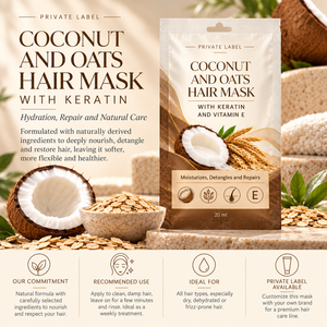 Trattamento per Capelli al Cocco e Avena con Etichetta Privata 20ml |   Trattamento Districante Idratante alla Cheratina |   OEM Spagna - Product Image 3