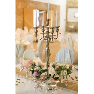 Top Trending Vintage nueva llegada Metal aluminio candelabro 5 brazos alto portavelas tamaño personalizado para deshierbe decorar dorado - Product Image 4