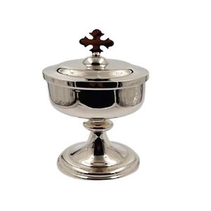 Ciborium en métal Unique pour la maison, produit d'église, gobelet à vin rond, assiette argentée couleur nouveauté gothique martelé, fournitures d'articles cadeaux - Product Image 1