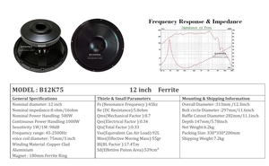 Haut-parleur de milieu de gamme en ferrite de 12 pouces avec bobine vocale de 3 pouces, haute puissance, prix usine, idéal pour les enceintes line array extérieures - Product Image 6
