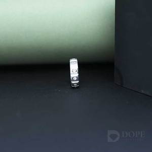 Lujo Moissanite Unisex Anillo DE BODA Banda 14KT Chapado en oro Acero inoxidable Elegante Anillo de compromiso de moda - Product Image 4