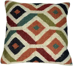 热销摩洛哥羊毛黄麻kilim印度靠垫套地毯垫沙发垫枕头出厂价