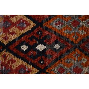 2.5x12.3 ft Vintage Turkish <b>Red</b> Orange Patchwork <b>Wool</b> Eco-Friendly Rug with Latex Backing - Product Image 5