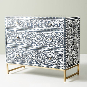 Élégante commode en incrustation d'os faite à la main pour salon chambre à coucher rangement intérieurs coffre tiroirs exquis économiser de l'espace extensible - Product Image 2