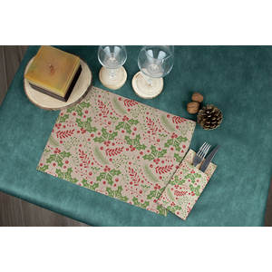 Servilletas de bolsillo Eco Nature 40x40cm con estampado verde Murdago, diseño punto a punto, tipo canguro, para cubiertos, Eco Nature, 480 unidades, B2B - Product Image 1