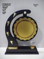 Plaque de certificat en bois pliable noire personnalisée, plaque dorée, récompense, plaques en bois vierges, boîte pour cadeaux de salon professionnel