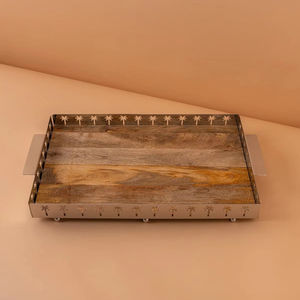 Bandejas de servicio de lujo modernas de primera calidad Bandejas decorativas de color personalizadas para Ramadán y boda Multifuncional desmontable - Product Image 1