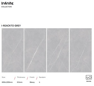 Carreaux en porcelaine gris poli 600x1200mm avec veines dorées Nouveau look Design de mode pour la maison pour la cour Carreaux en porcelaine blanche - Product Image 2