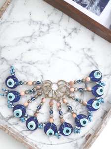 Evil Eye Bead Fashion Carabiner Keychain with Enamelled Tips 3D Shape Alloy Metal and Embossing Printing - Product Image 3