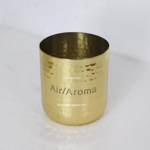 Tarro para velas dorado de latón galvanizado de 12 onzas con logotipo personalizado, tarros vacíos de acero inoxidable para hacer velas, contenedor para velas - Product Image 2