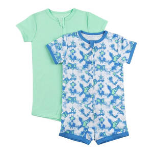 Combinaisons pour bébé, combinaison courte à manches courtes Ultimate Zippin pour garçons et filles, fermeture éclair, s'adapte à la croissance du bébé, légère - Product Image 1