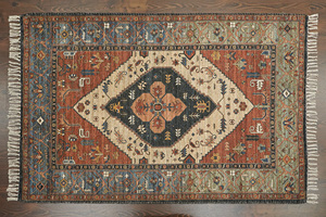 Tapis Boho en laine tissé à la main à motif géométrique complexe moderne, élégance terreuse avec peluche, hauteur lavable pour un usage domestique - Product Image 4