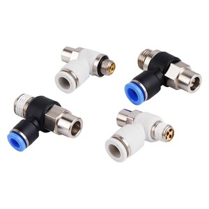 QKF ข้อต่อทองเหลืองใหม่วาล์วควบคุมแบบกดต่อการเชื่อมต่อเกลียวพลาสติกโลหะเครื่องจักรนิวเมติก - Product Image 6