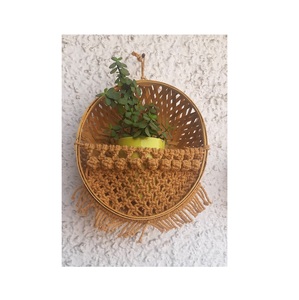 Cesta de Almacenamiento de Macramé Hecha a Mano de Diseño de Lujo, Decoración Boho, Cesta Hueca Tejida a Mano con Cuerda de Algodón y Asa - Product Image 6