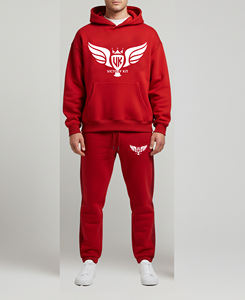 ชุดวอร์มผู้ชายทรงปกติ ผ้าฟลีซคอตตอน 100% สไตล์สตรีทแวร์ สีพื้น ระบายอากาศได้ดี ชุดเซ็ทสองชิ้นสั่งทำได้ - Product Image 2